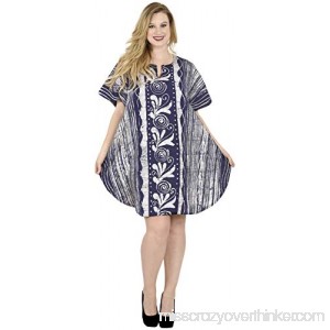 Hand made Batik 100% Cotton Loose Kimono Caftan Dress Beachwear Swimwear Kaftan Navy Blue j410 B06VVMC1CN